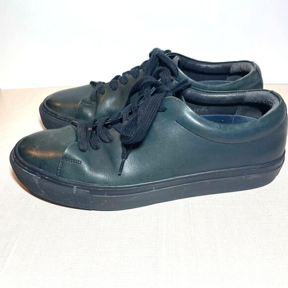 Wolf Shepherd Mens Leather Glider FS Navy Blue Lace Up Retro Sneakers Size 6 - Picture 2 of 7